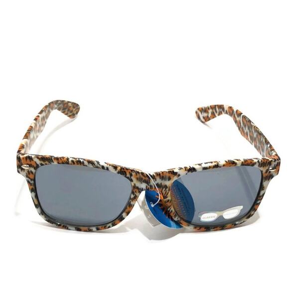 Orange Leopard Animal Print Sunglasses UV400 Retro - Picture 2 of 5
